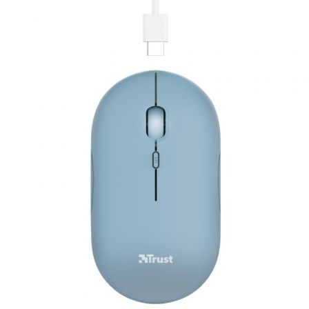 Trust Puck Ratón inalámbrico Bluetooth recargable azul